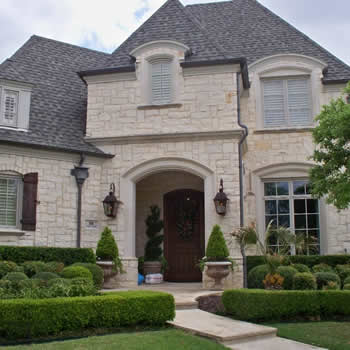 white limestone house